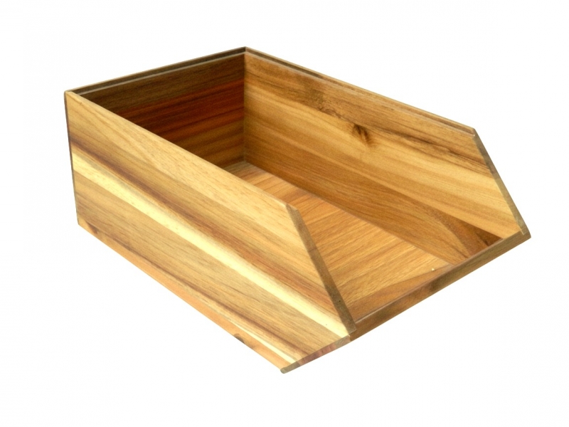 Acacia Wood Sloped Pantry Bin - Versatile Kitchen Storage Organizer